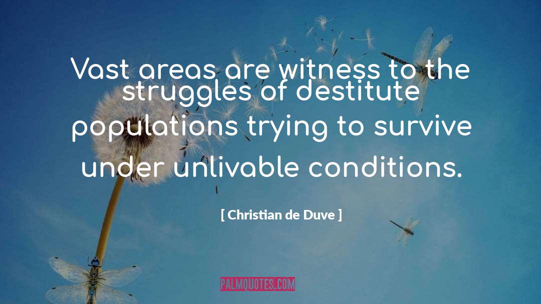 Christian De Duve Quotes: Vast areas are witness to