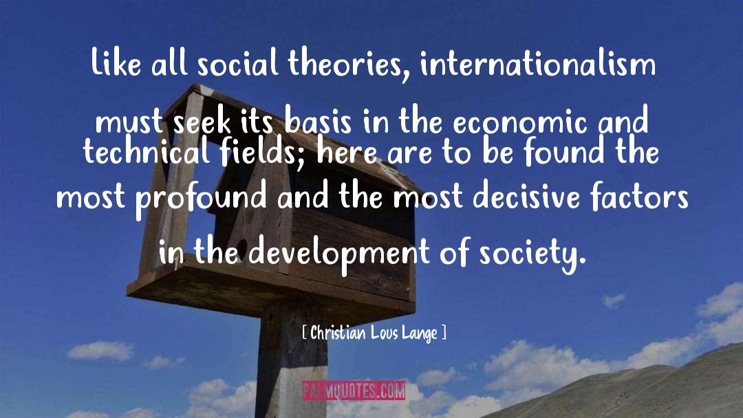 Christian Lous Lange Quotes: Like all social theories, internationalism