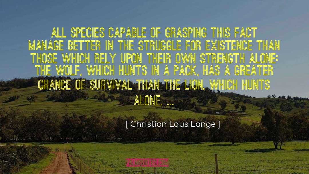 Christian Lous Lange Quotes: All species capable of grasping