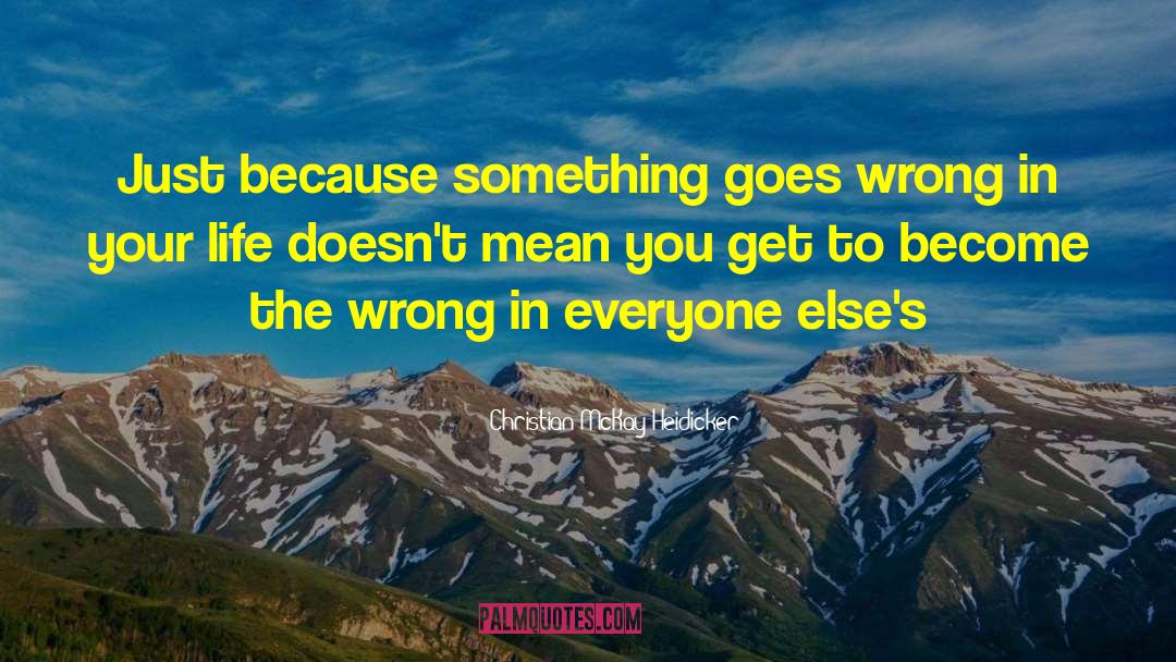 Christian McKay Heidicker Quotes: Just because something goes wrong