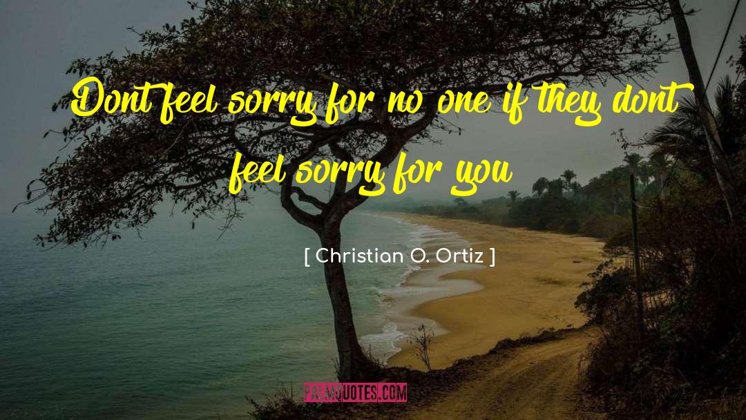 Christian O. Ortiz Quotes: Dont feel sorry for no