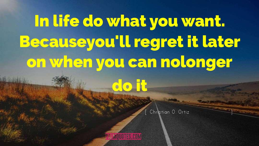 Christian O. Ortiz Quotes: In life do what you