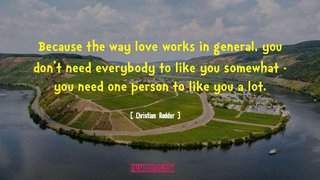 Christian Rudder Quotes: Because the way love works