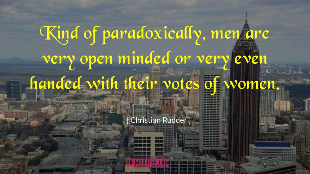 Christian Rudder Quotes: Kind of paradoxically, men are