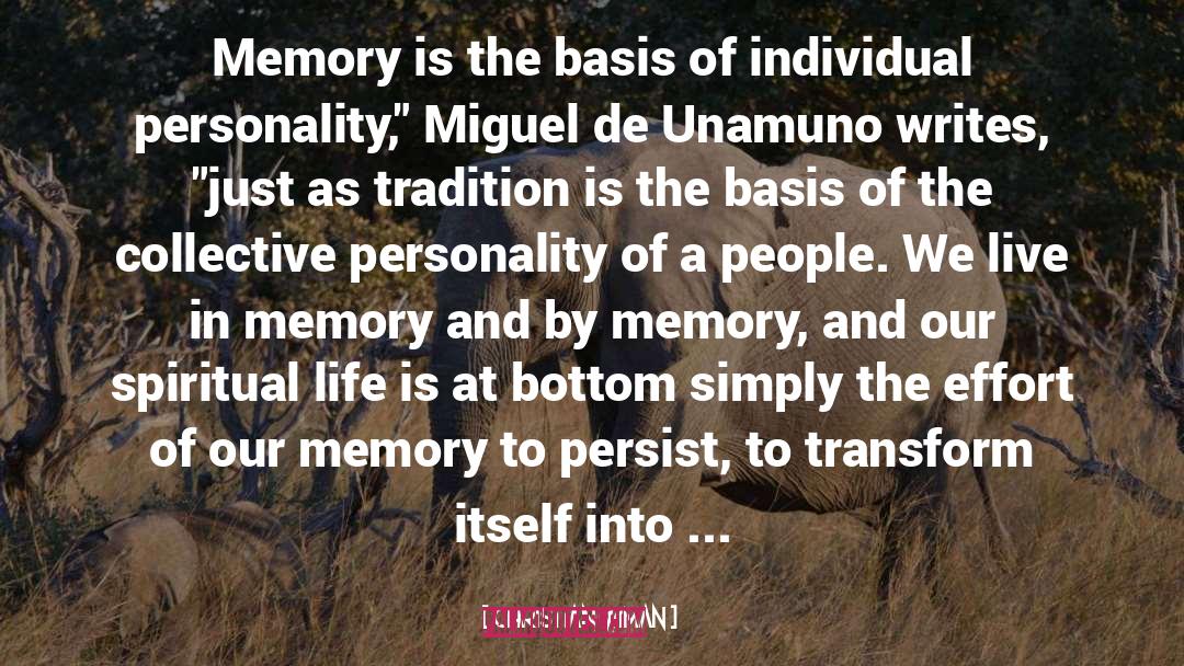 Christian Wiman Quotes: Memory is the basis of