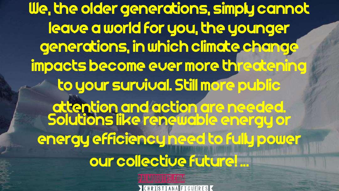 Christiana Figueres Quotes: We, the older generations, simply