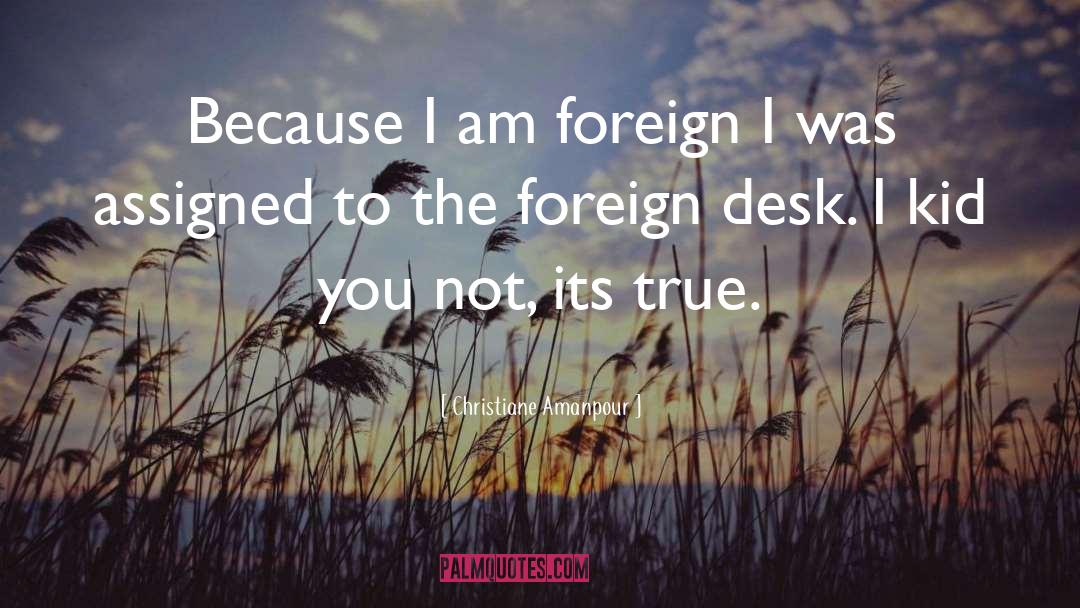 Christiane Amanpour Quotes: Because I am foreign I