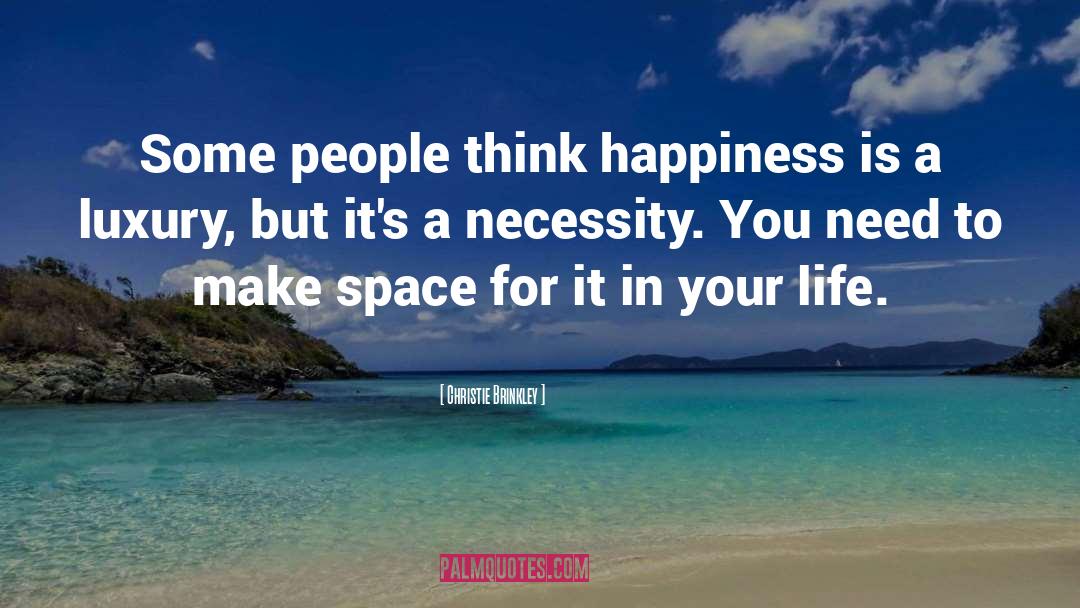 Christie Brinkley Quotes: Some people think happiness is