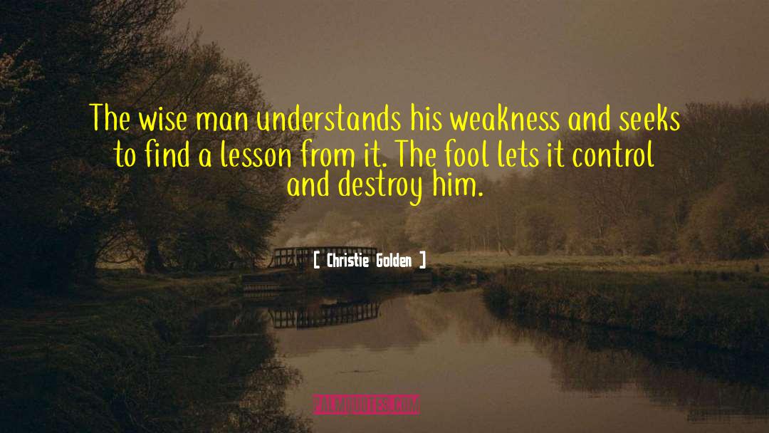 Christie Golden Quotes: The wise man understands his