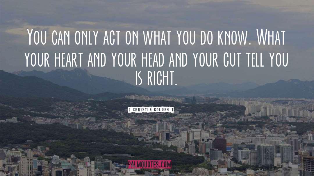 Christie Golden Quotes: You can only act on