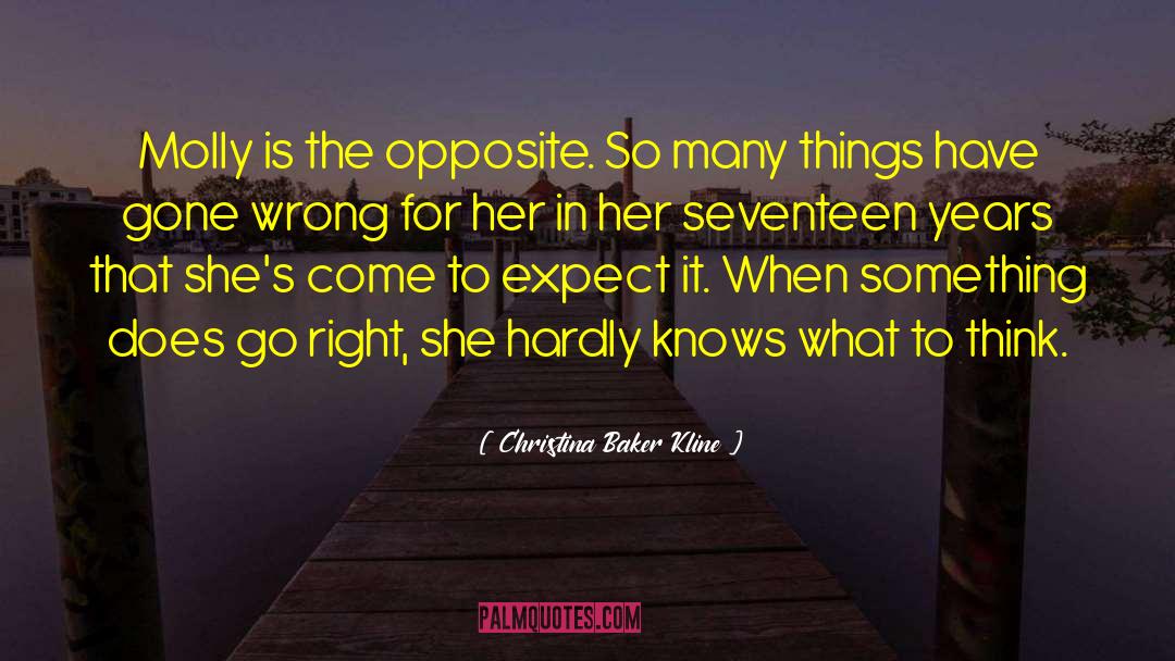 Christina Baker Kline Quotes: Molly is the opposite. So