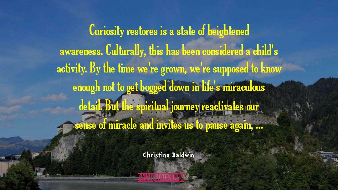 Christina Baldwin Quotes: Curiosity restores is a state