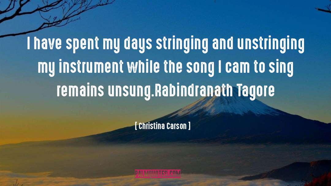 Christina Carson Quotes: I have spent my days