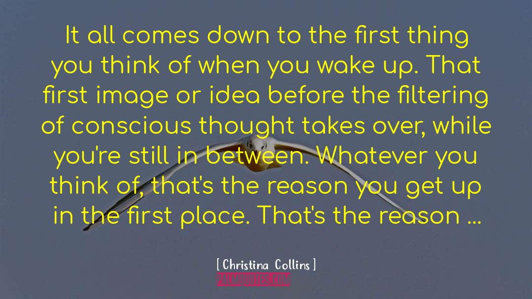 Christina  Collins Quotes: It all comes down to