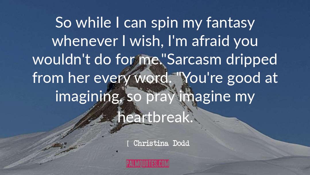 Christina Dodd Quotes: So while I can spin