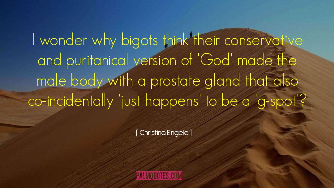 Christina Engela Quotes: I wonder why bigots think