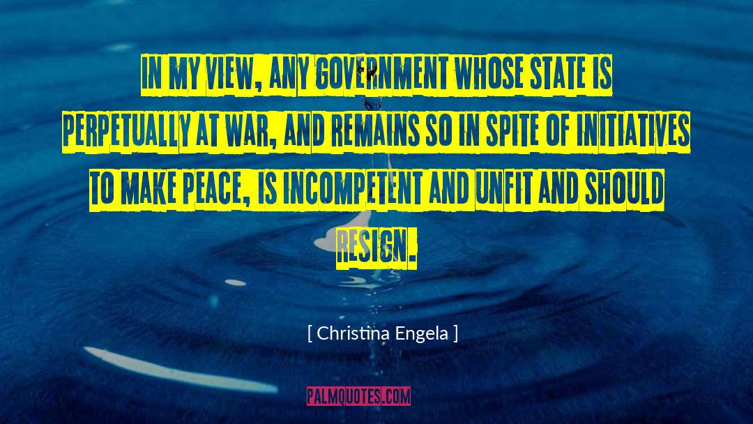 Christina Engela Quotes: In my view, any government