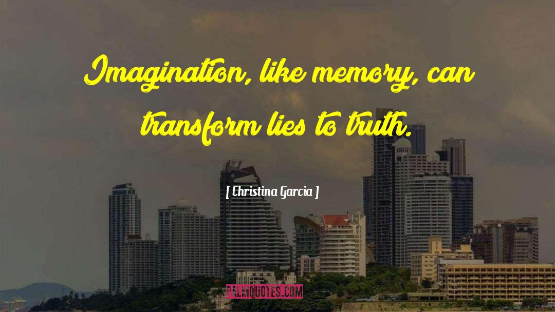 Christina Garcia Quotes: Imagination, like memory, can transform