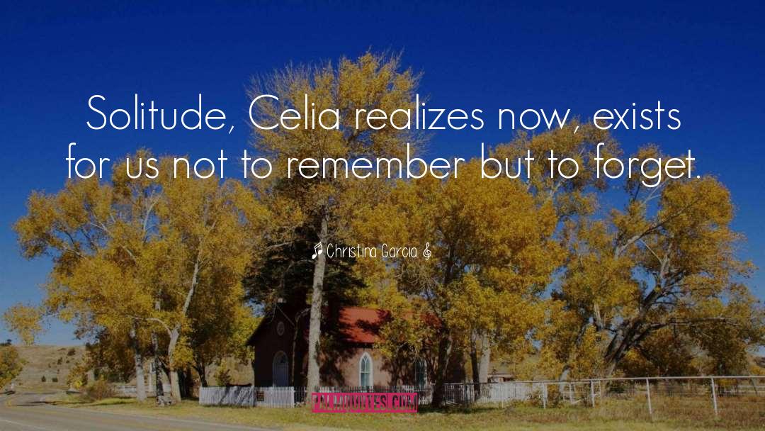 Christina Garcia Quotes: Solitude, Celia realizes now, exists