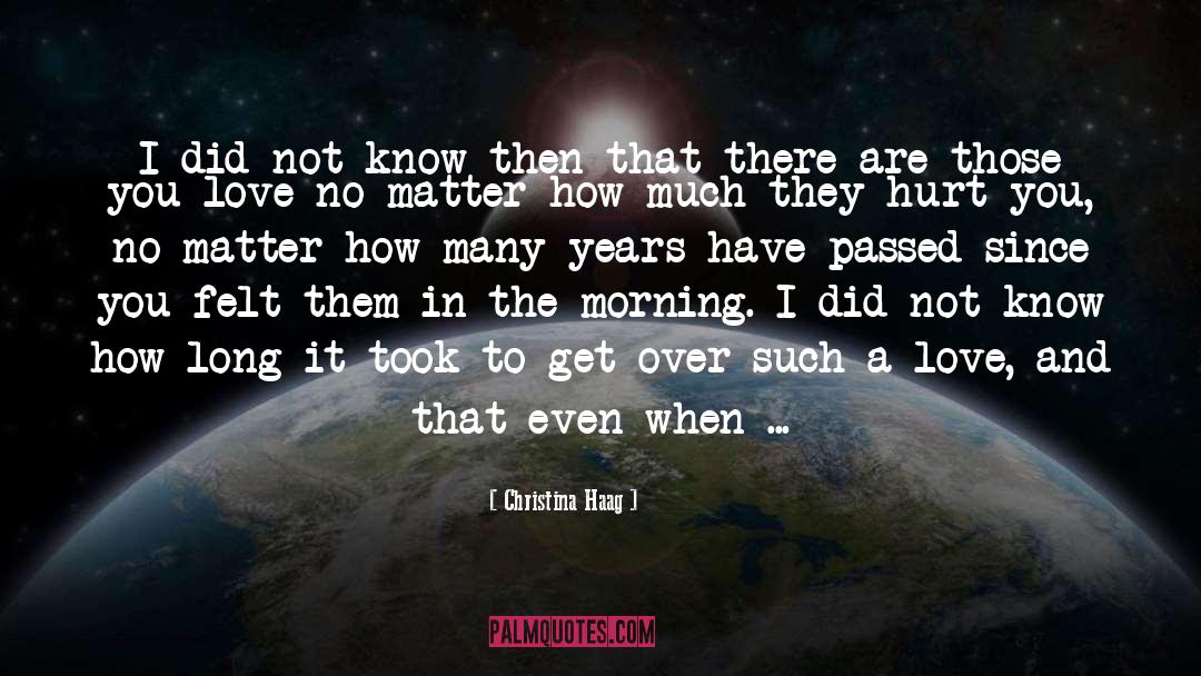 Christina Haag Quotes: I did not know then