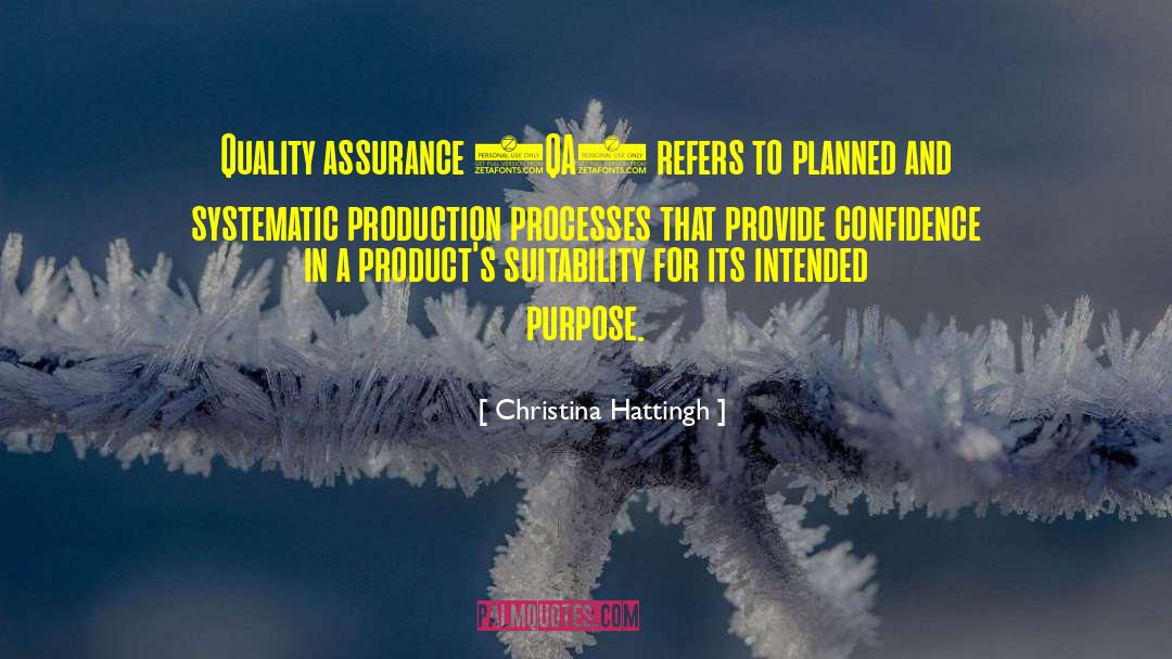 Christina Hattingh Quotes: Quality assurance (QA) refers to