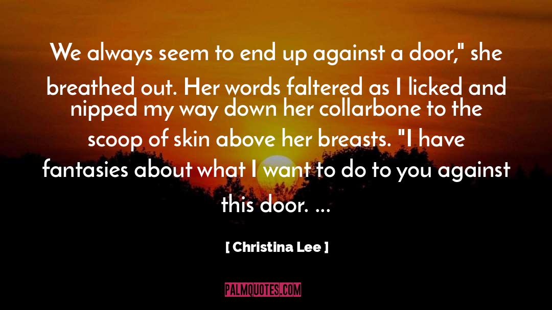 Christina  Lee Quotes: We always seem to end