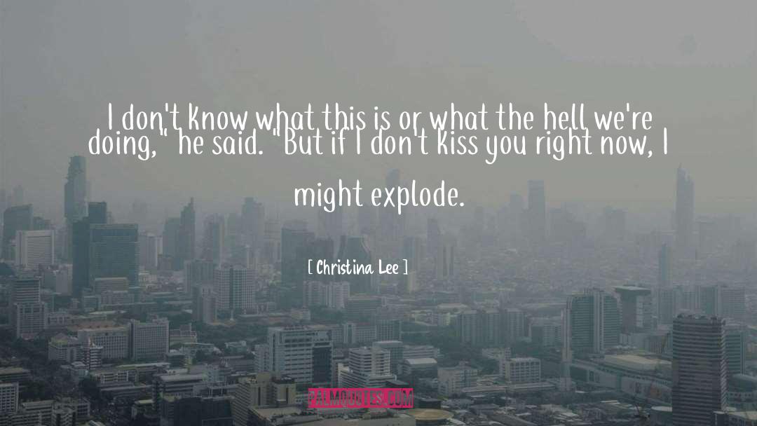 Christina  Lee Quotes: I don't know what this