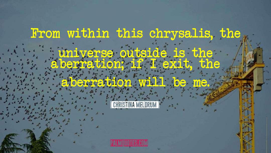 Christina Meldrum Quotes: From within this chrysalis, the