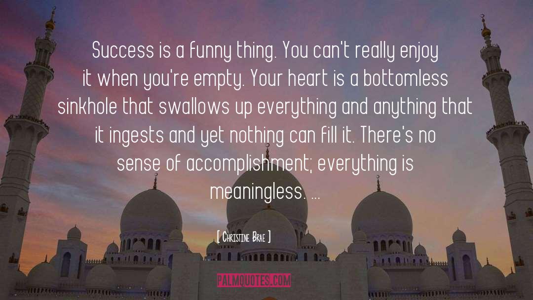 Christine Brae Quotes: Success is a funny thing.