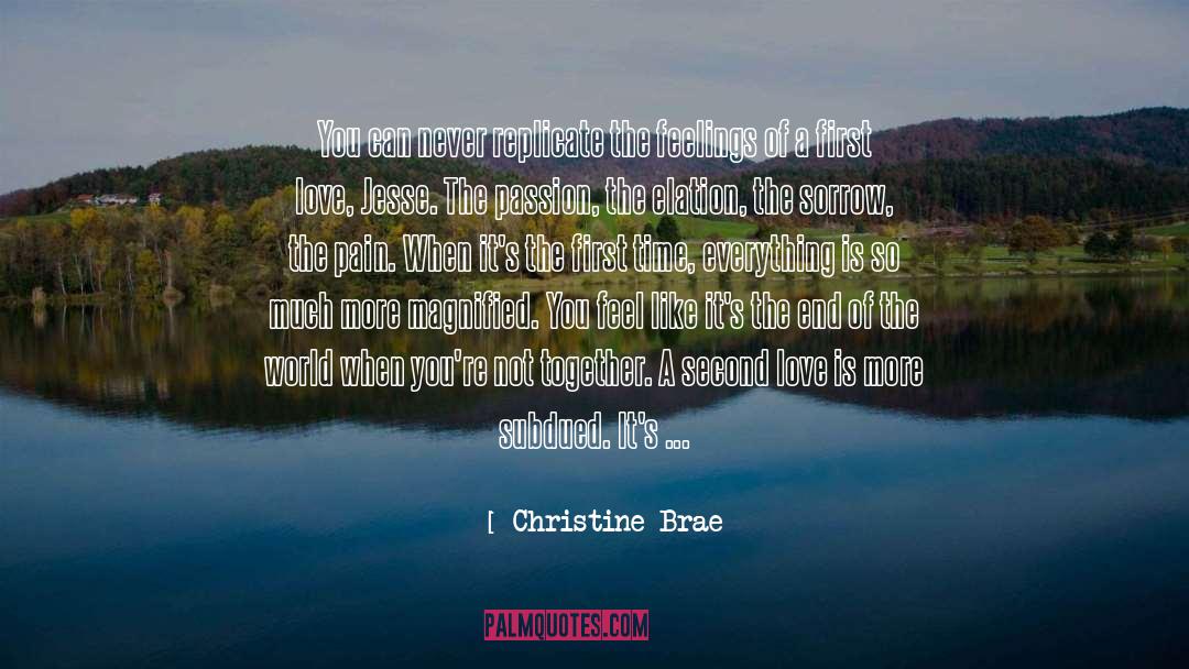 Christine Brae Quotes: You can never replicate the