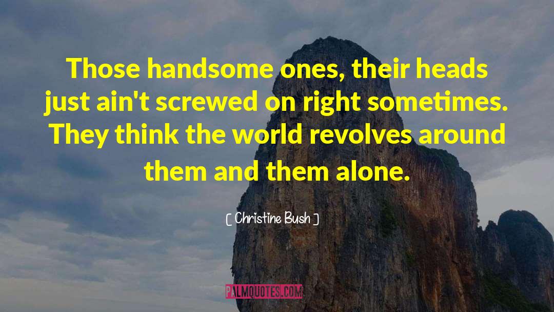 Christine Bush Quotes: Those handsome ones, their heads