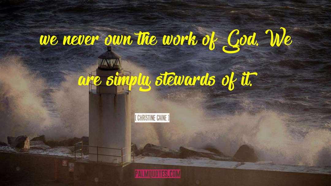 Christine Caine Quotes: we never own the work