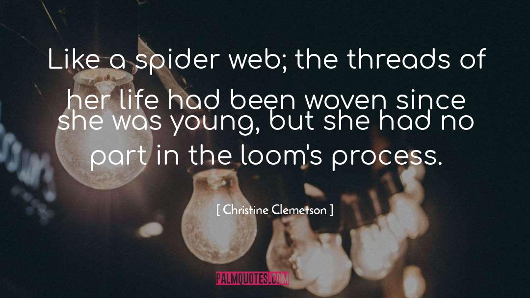 Christine Clemetson Quotes: Like a spider web; the