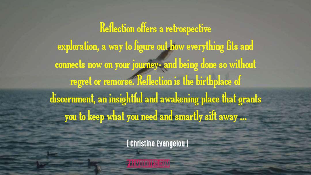 Christine Evangelou Quotes: Reflection offers a retrospective exploration,