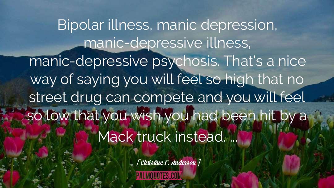 Christine F. Anderson Quotes: Bipolar illness, manic depression, manic-depressive