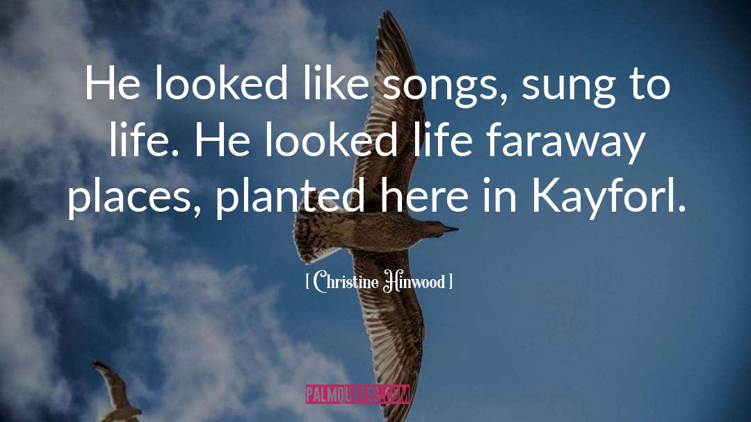 Christine Hinwood Quotes: He looked like songs, sung