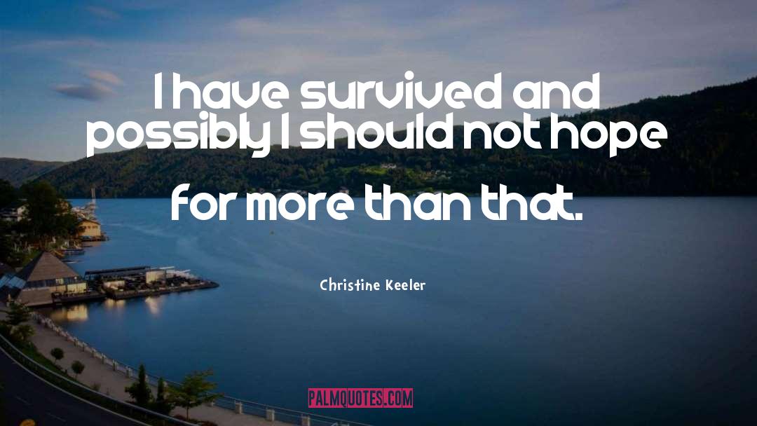 Christine Keeler Quotes: I have survived and possibly