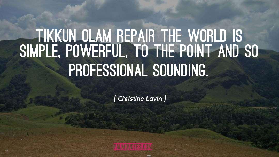Christine Lavin Quotes: Tikkun Olam Repair The World