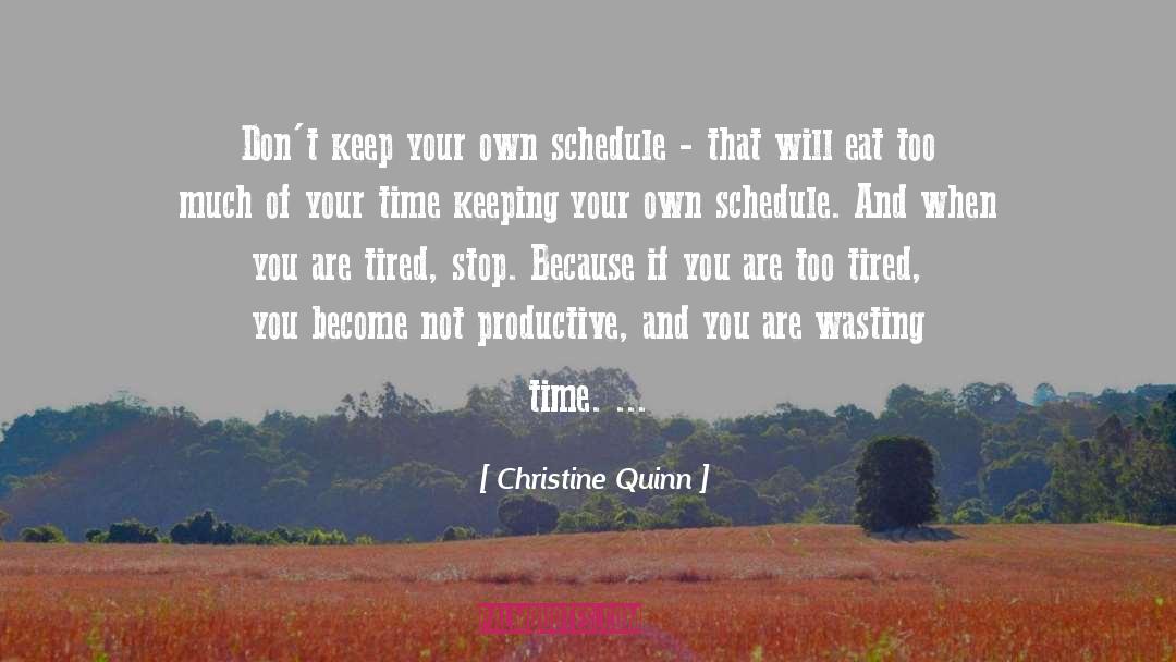 Christine Quinn Quotes: Don't keep your own schedule