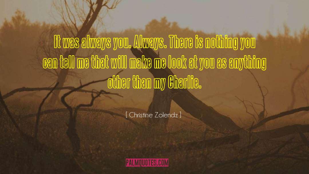 Christine Zolendz Quotes: It was always you. Always.