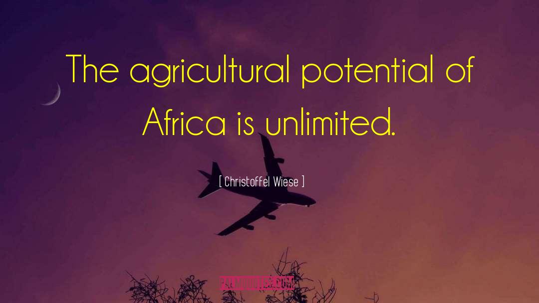 Christoffel Wiese Quotes: The agricultural potential of Africa