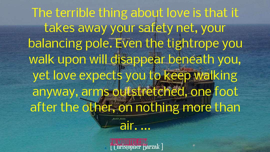 Christopher Barzak Quotes: The terrible thing about love