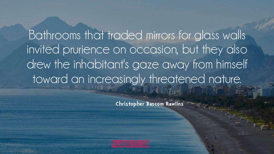 Christopher Bascom Rawlins Quotes: Bathrooms that traded mirrors for