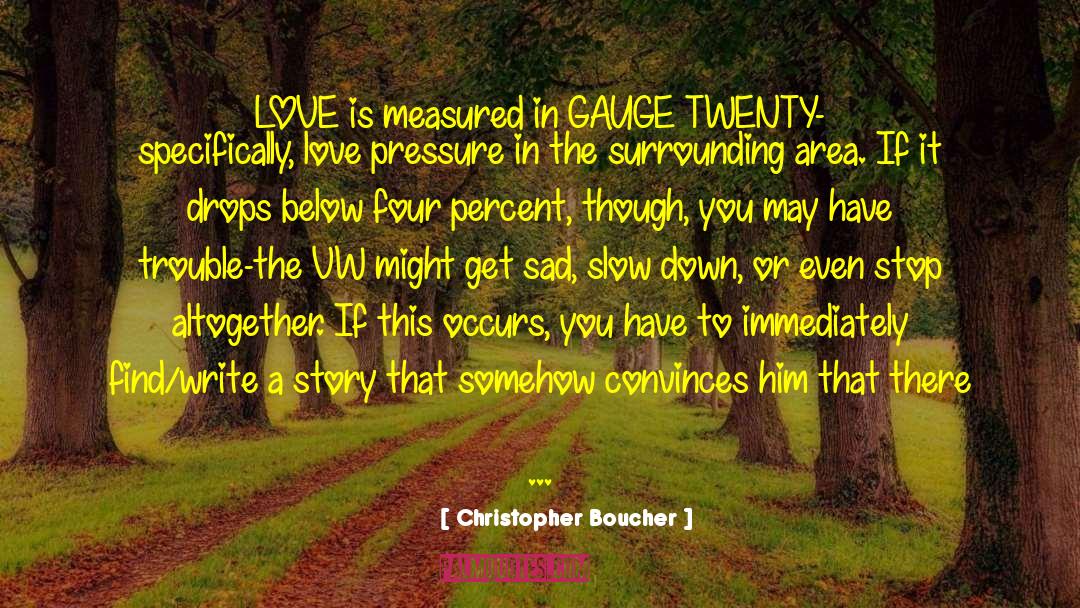 Christopher Boucher Quotes: LOVE is measured in GAUGE