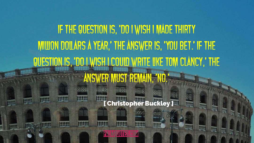 Christopher Buckley Quotes: If the question is, 'Do