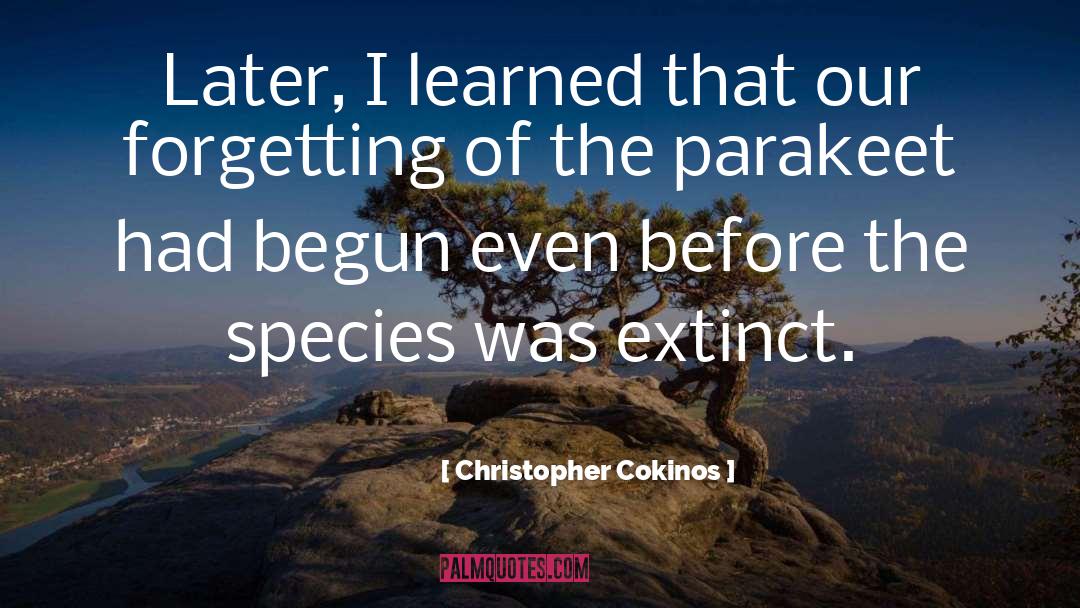 Christopher Cokinos Quotes: Later, I learned that our