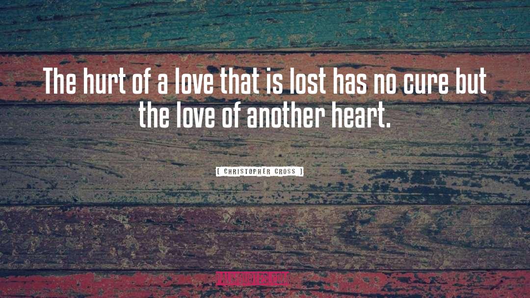 Christopher Cross Quotes: The hurt of a love