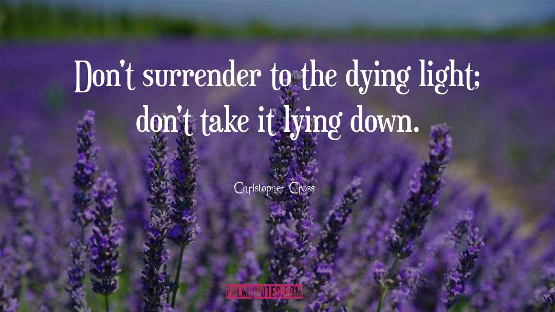 Christopher Cross Quotes: Don't surrender to the dying
