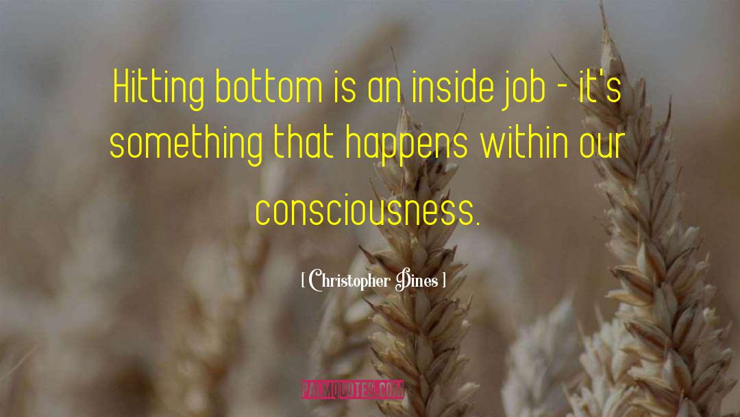Christopher Dines Quotes: Hitting bottom is an inside