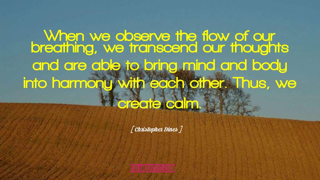 Christopher Dines Quotes: When we observe the flow